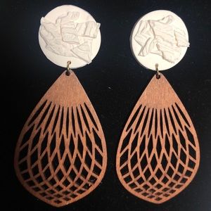 Polymer Clay & Wood Earring